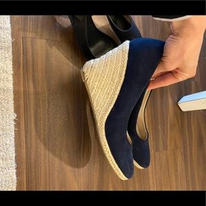Navy wedge heels
